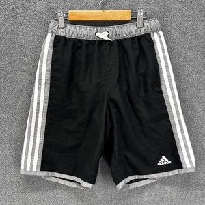 Adidas Shorts Boys Black White Training Athletic Outdoors Casual Drawstring Kids